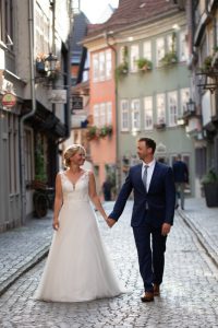 bilderschlag Hochzeitsfotografie in der Altstadt von Erfurt auf der Krämerbrücke | Fotograf bilderschlag Erfurt